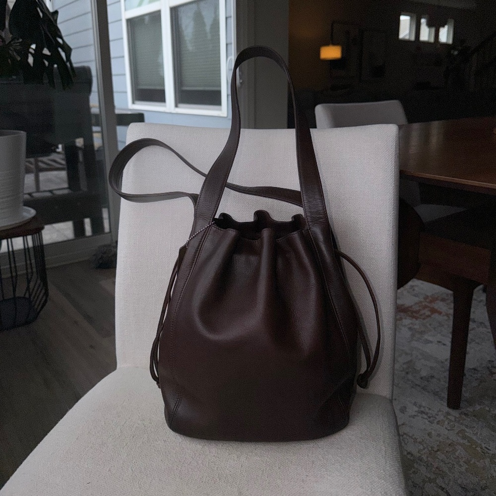 Vintage Coach Lexington Drawstring in Dark Brown/Mahoganny Leather #4180